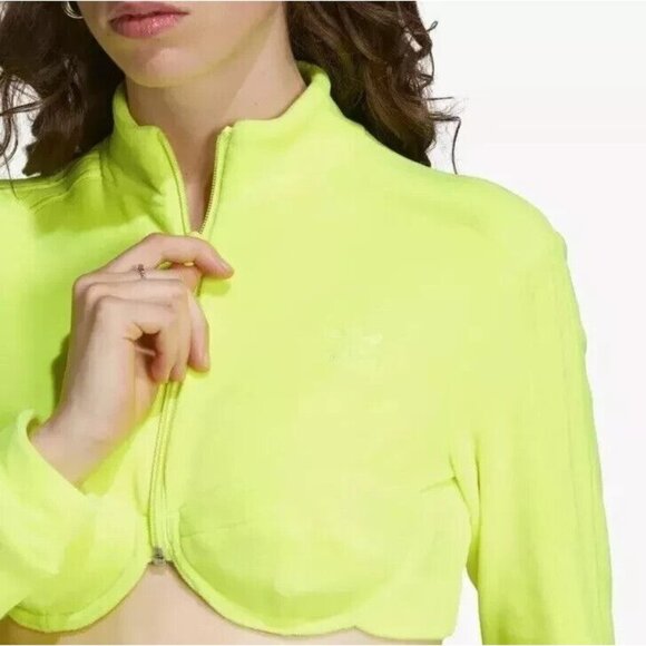 adidas x Jeremy Scott Originals Track Top Neom Yellow Size Medium H50968 - Picture 4 of 9